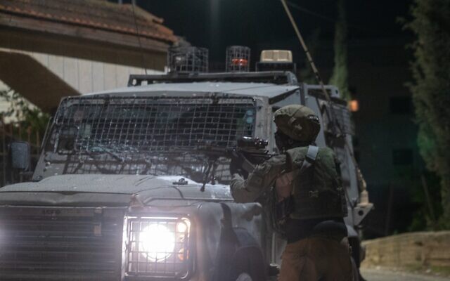 Israeli troops operate in the West Bank, in the early morning of December 11, 2022. (Israel Defense Forces) Israeli troops operate in the West Bank, in the early morning of December 11, 2022. (Israel Defense Forces)