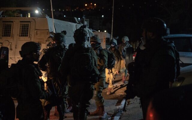 Israeli troops operate in the West Bank, early December 27, 2022. (Israel Defense Forces)