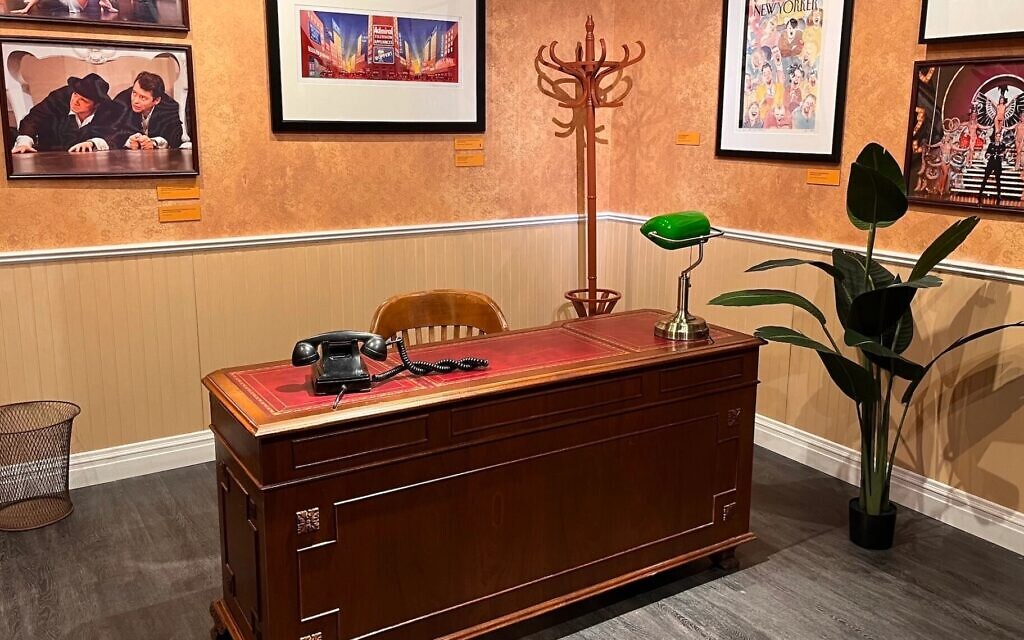 An exhibit space at the Museum of Broadway evokes the scenery from the Mel Brooks musical 'The Producers.' (New York Jewish Week via JTA)