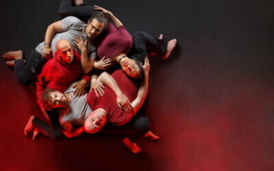 The five hearing and/or seeing impaired actors performing in the Nalagaat play 
'It Could be a Man Standing in the Snow' by Emanuella Amichai, on December 6 and 13, 2022 (Courtesy Nalagaat)
