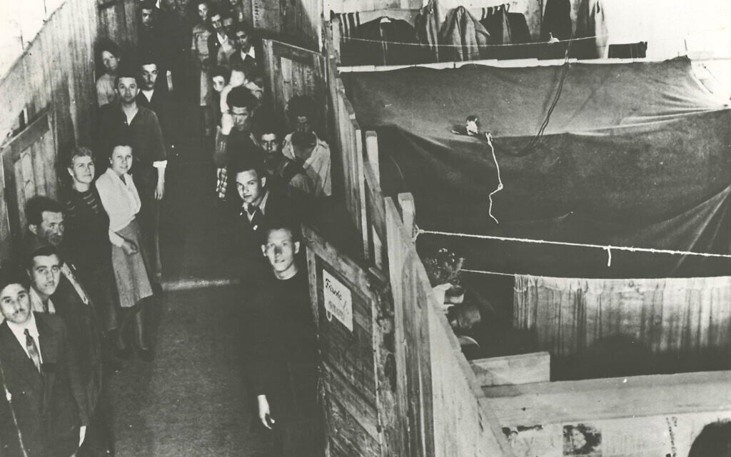 Residents of a displaced persons camp in Salzburg, Austria. Undated, post-World War II. (YIVO Institute for Jewish Research via JTA)