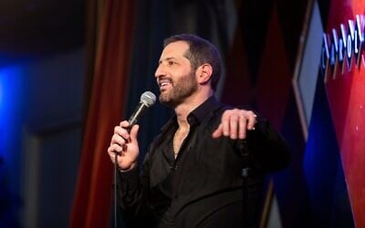 Comedian Modi Rosenfeld performing at Caroline's on Broadway. (Courtesy of Rosenfeld via JTA)