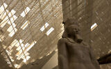 Illustrative: A giant stone figure of Ramses II stands in the Grand Egyptian Museum in Giza, near Cairo, Egypt, August 4, 2019. (Maya Alleruzzo/AP)