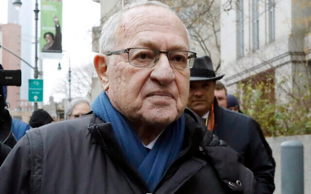Attorney Alan Dershowitz leaves federal court, in New York, December 2, 2019. (Richard Drew/AP)