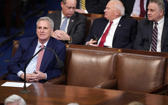 Rep. Kevin McCarthy, R-Calif., listens to the third round of votes for House Speaker on the opening day of the 118th Congress at the U.S. Capitol, Tuesday, Jan. 3, 2023, in Washington.(AP/Alex Brandon) Rep. Kevin McCarthy, R-Calif., listens to the third round of votes for House Speaker on the opening day of the 118th Congress at the U.S. Capitol, Tuesday, Jan. 3, 2023, in Washington.(AP/Alex Brandon)