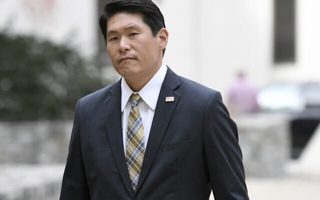 US Attorney Robert Hur arrives at US District Court in Baltimore on November 21, 2019. Attorney General Merrick Garland on January 12, 2023, appointed Hur as a special counsel to investigate the presence of documents with classified markings found at US President Joe Biden’s home in Wilmington, Del., and at an office in Washington. (AP Photo/Steve Ruark, File) US Attorney Robert Hur arrives at US District Court in Baltimore on November 21, 2019. Attorney General Merrick Garland on January 12, 2023, appointed Hur as a special counsel to investigate the presence of documents with classified markings found at US President Joe Biden’s home in Wilmington, Del., and at an office in Washington. (AP Photo/Steve Ruark, File)