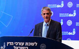President of the Israel Bar Association Avi Himi speaks at a conference in Tel Aviv, September 2, 2021. (Avshalom Sassoni/ Flash90)