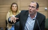 Religious Zionism MK Simcha Rotיman attends a Knesset Constitution Committee meeting, June 26, 2022. (Olivier FItoussi/Flash90)
