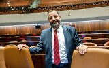 Shas MK Avraham Bezalel at the Knesset plenum in Jerusalem ahead of the opening session of the 25th Knesset, November 14, 2022. (Yonatan Sindel/Flash90)