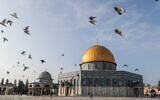 Tourists visit the Temple Mount compound in the Old City of Jerusalem, on January 3, 2023. (Jamal Awad/Flash90)