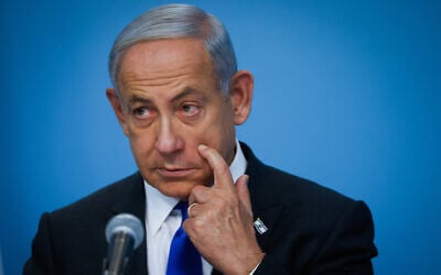 Prime Minister Benjamin Netanyahu announces his plans to combat cost of living, at the Prime Minister's Office in Jerusalem, on January 11, 2023. (Olivier Fitoussi/Flash90)