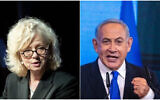Attorney General Gali Baharav-Miara on February 8, 2022. (Yonatan Sindel/Flash90) and Prime Minister Benjamin Netanyahu, November 2, 2022. (Olivier Fitoussi/Flash90)