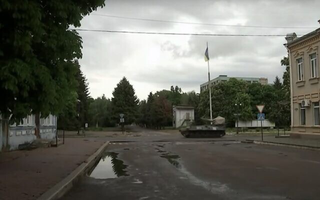 Illustrative: Screen capture from video of the Ukrainian city of Huliaipole, May 2022. (YouTube; used in accordance with Clause 27a of the Copyright Law) Illustrative: Screen capture from video of the Ukrainian city of Huliaipole, May 2022. (YouTube; used in accordance with Clause 27a of the Copyright Law)