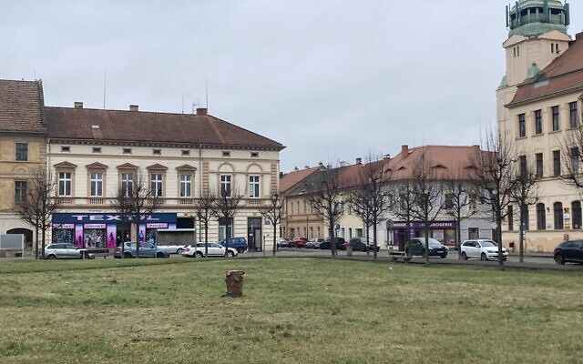 The town of Terezin, Czech Republic, formerly the Nazi-run Theresienstadt ghetto and concentration camp during World War II, seen on January 24, 2023. (Yaakov Schwartz/ Times of Israel)