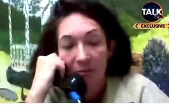Ghislaine Maxwell speaks from a Florida prison to TalkTV in a clip from an interview that aired on January 22, 2023. (Screen capture/Twitter) Ghislaine Maxwell speaks from a Florida prison to TalkTV in a clip from an interview that aired on January 22, 2023. (Screen capture/Twitter)