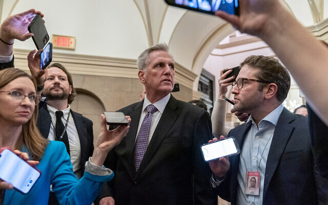 US House Representative Kevin McCarthy, a California Republican, returns to his office after a break on Capitol Hill in Washington, Jan. 4, 2023. (AP Photo/Jacquelyn Martin) US House Representative Kevin McCarthy, a California Republican, returns to his office after a break on Capitol Hill in Washington, Jan. 4, 2023. (AP Photo/Jacquelyn Martin)