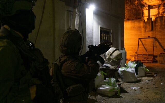 Israeli troops operate in the West Bank, early January 10, 2023. (Israel Defense Forces)