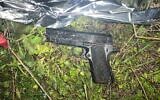 A gun found on a Palestinian suspect who was shot dead near the West Bank settlement of Kedumim, January 28, 2023. (Israel Defense Forces)