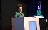 Environmental Protection Minister Idit Silman speaks at the Environment 2050 conference in Tel Aviv, January 17, 2023. (Liat Mandel)