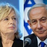 Left: Attorney General Gali Baharav-Miara at her welcome ceremony in Jerusalem on February 8, 2022. (Yonatan Sindel/Flash90); Right: Prime Minister Benjamin Netanyahu at the Prime Minister's Office in Jerusalem, on January 11, 2023. (Olivier Fitoussi/Flash90)