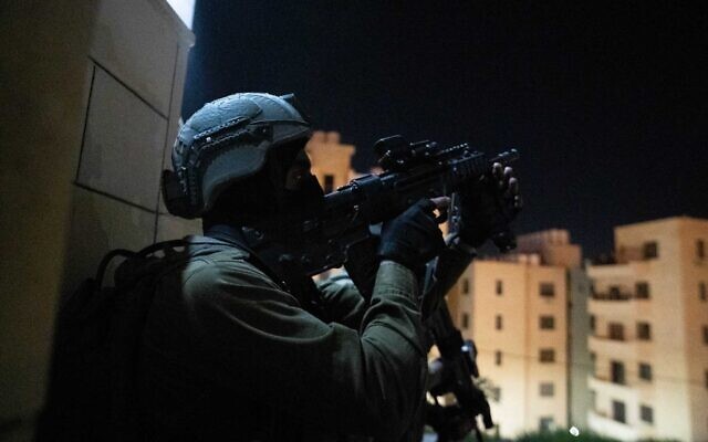 Israeli troops operate in the West Bank, early January 23, 2023. (Israel Defense Forces) Israeli troops operate in the West Bank, early January 23, 2023. (Israel Defense Forces)