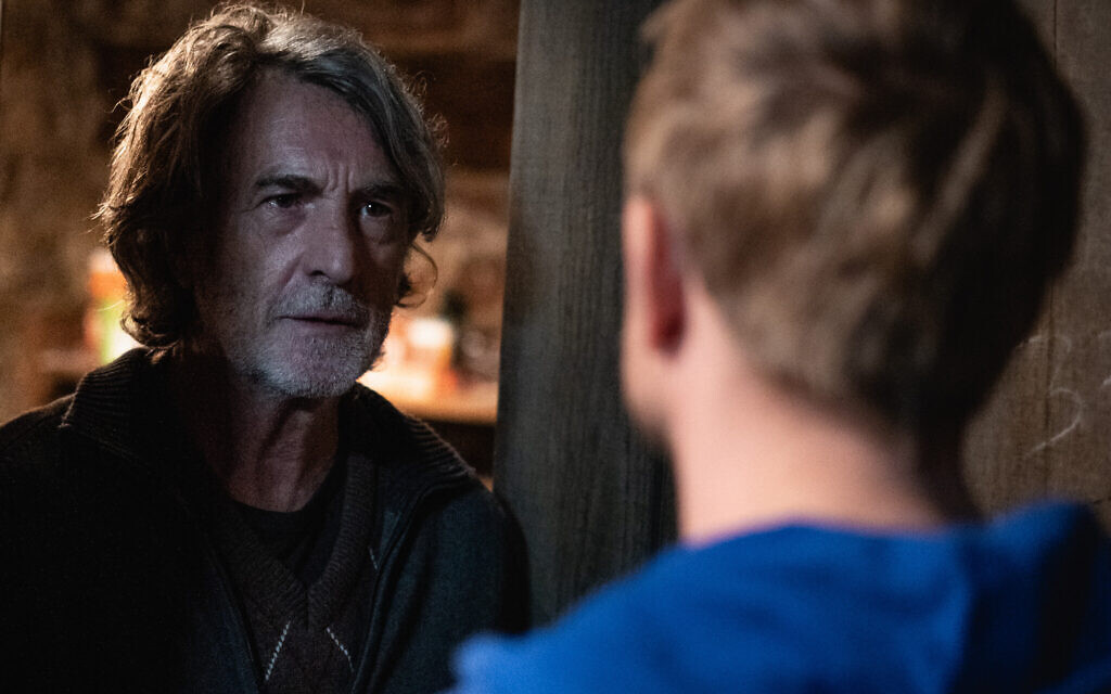 Jacques Fonzic (François Cluzet) confronts Simon Sandberg (Jérémie Renier) in 'The Man in the Basement.' (Caroline Bottaro/Greenwich Entertainment)