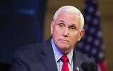 In this file photo taken on April 12, 2022 former US Vice President Mike Pence speaks at a campus lecture hosted by Young Americans for Freedom at the University of Virginia in Charlottesville, Virginia. (Ryan M. Kelly / AFP)