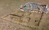 An aerial picture shows a general view of the site of the ancient city-state of Lagash, where archaeologists recently uncovered a tavern, in Iraq's al-Shatra district of the southern Dhi Qar province on February 11, 2023. (Asaad NIAZI/AFP)