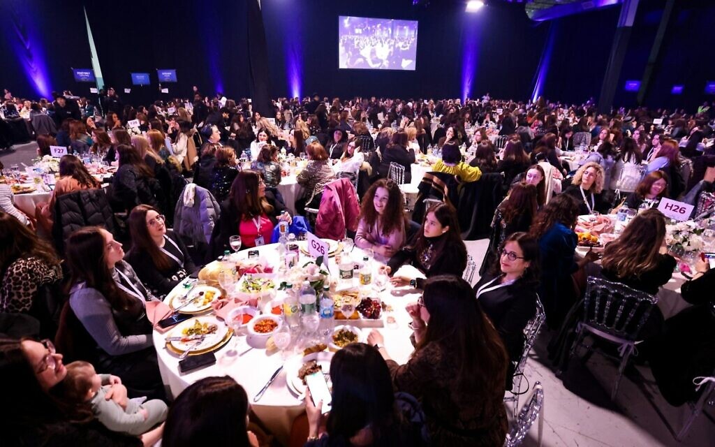 Nearly 4,000 women gathered in New Jersey at the annual conference for Chabad women emissaries, February 2023. (Courtesy of Chabad via JTA)