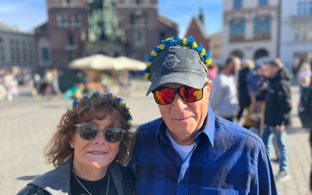 Tom and Darlynn Fellman volunteered in Krakow in October. (Courtesy of Tom Fellman via JTA)
