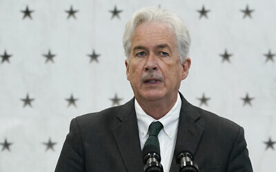 File: US Central Intelligence Agency Director William Burns speaks at the Central Intelligence Agency headquarters in Langley, Virginia, July 8, 2022. (AP Photo/Susan Walsh)
