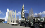 Iran's domestically built missiles and satellite carriers are displayed in a permanent exhibition at a recreational area in northern Tehran, Iran, February 3, 2023. (AP Photo/Vahid Salemi)