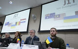 The Joint Investigation Team (JIT) in the 2014 shooting down of Malaysia Airlines flight MH17 holds a news conference in The Hague, Netherlands, February 8, 2023. (Peter Dejong/AP)