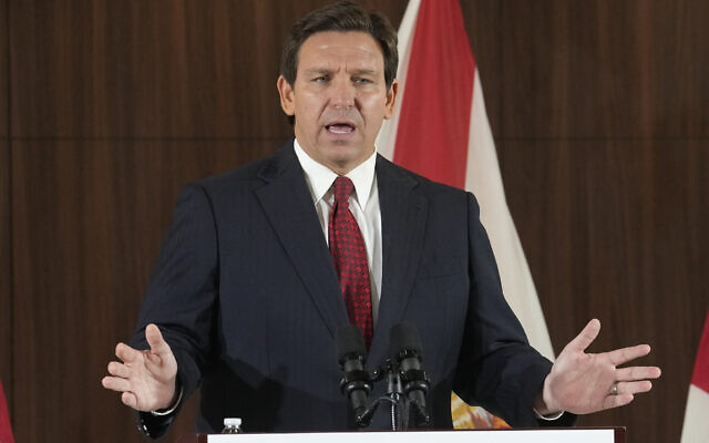 Florida Governor Ron DeSantis speaks at a news conference on January 26, 2023, in Miami. (AP Photo/Marta Lavandier, File) Florida Governor Ron DeSantis speaks at a news conference on January 26, 2023, in Miami. (AP Photo/Marta Lavandier, File)