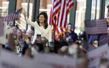 Nikki Haley, former South Carolina governor and United Nations ambassador, takes the stage as she launches her 2024 presidential campaign on February 15, 2023, in Charleston, South Carolina (AP Photo/Meg Kinnard)