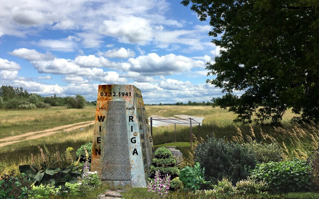 Art professor Karen Frostig's envisioned 'Names' memorial at the former Jungfernhof concentration camp outside Riga, Latvia (courtesy)