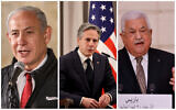 Prime Minister Benjamin Netanyahu (L), US Secretary of State Antony Blinken (C), and Palestinian Authority President Mahmoud Abbas. (Collage/AP)