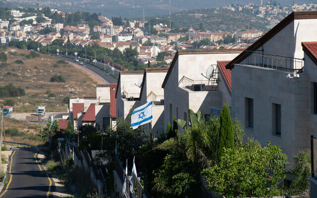 Illustrative: A view of the Israeli settlement of Ariel, in the West Bank on July 2, 2020. (Sraya Diamant/Flash90) Illustrative: A view of the Israeli settlement of Ariel, in the West Bank on July 2, 2020. (Sraya Diamant/Flash90)