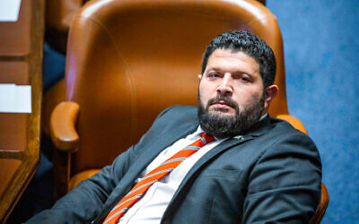 File: Otzma Yehudit MK Almog Cohen at the Knesset on November 22, 2022. (Olivier Fitoussi/Flash90)