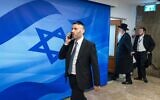 Minister within the Education Ministry Haim Biton arrives for the weekly cabinet meeting at the Prime Minister's Office in Jerusalem on January 22, 2023. (Olivier Fitoussi/FLASH90)