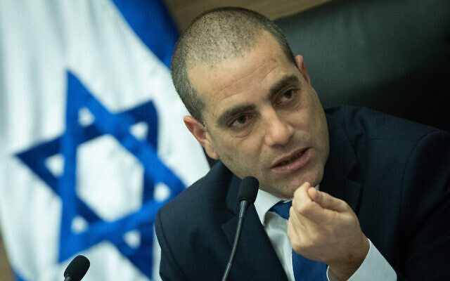 Likud MK Ofir Katz, leading a special Knesset committee to discuss a bill to revoke terrorist citizenship, February 14, 2023. (Yonatan Sindel/Flash90) Likud MK Ofir Katz, leading a special Knesset committee to discuss a bill to revoke terrorist citizenship, February 14, 2023. (Yonatan Sindel/Flash90)