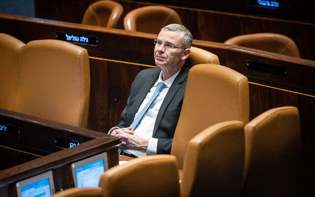 Justice Minister Yariv Levin attends the Knesset debate on the coalition's first judicial reform bill, February 20, 2023. (Yonatan Sindel/Flash90) Justice Minister Yariv Levin attends the Knesset debate on the coalition's first judicial reform bill, February 20, 2023. (Yonatan Sindel/Flash90)