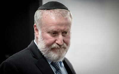 Former attorney general Avichai Mandelblit attends a conference organized by the Institute for National Security Studies (INSS), in Tel Aviv, on December 28, 2022. (Avshalom Sassoni/Flash90)