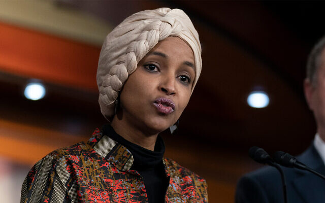 US House Representative Ilhan Omar speaks during a news conference on Capitol Hill in Washington, January 25, 2023. (AP Photo/Manuel Balce Ceneta, File) US House Representative Ilhan Omar speaks during a news conference on Capitol Hill in Washington, January 25, 2023. (AP Photo/Manuel Balce Ceneta, File)