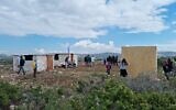 The illegal settlement outpost of Gofna on Sunday morning, February 12, 2023, before it was evacuated and demolished by Border Police and Civil Administration staff. (Courtesy)