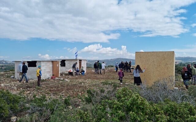 The illegal settlement outpost of Gofna on Sunday morning, February 12, 2023, before it was evacuated and demolished by Border Police and Civil Administration staff. (Courtesy) The illegal settlement outpost of Gofna on Sunday morning, February 12, 2023, before it was evacuated and demolished by Border Police and Civil Administration staff. (Courtesy)