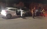 In this handout photo, emergency vehicles are seen at the site of a deadly car crash in Caesarea, February 18, 2023. (Magen David Adom)