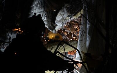 IDF search and rescue teams work to find survivors after an earthquake in Turkey on February 9, 2023. (Israel Defense Forces)