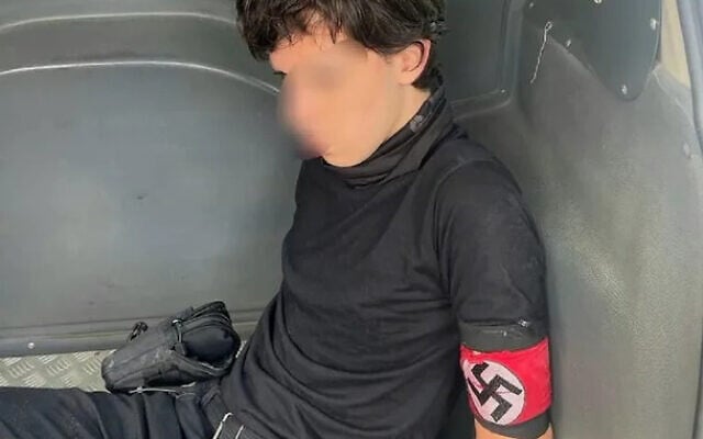 A teenage boy arrested for trying to attack a school in Brazil while wearing a Nazi armband on February 13, 2023 (Monte Mor city) A teenage boy arrested for trying to attack a school in Brazil while wearing a Nazi armband on February 13, 2023 (Monte Mor city)