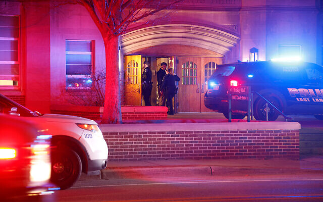 Police investigate the scene of a shooting at Berkey Hall on the campus of Michigan State University, in East Lansing, Michigan, February 13, 2023. (AP Photo/Al Goldis) Police investigate the scene of a shooting at Berkey Hall on the campus of Michigan State University, in East Lansing, Michigan, February 13, 2023. (AP Photo/Al Goldis)